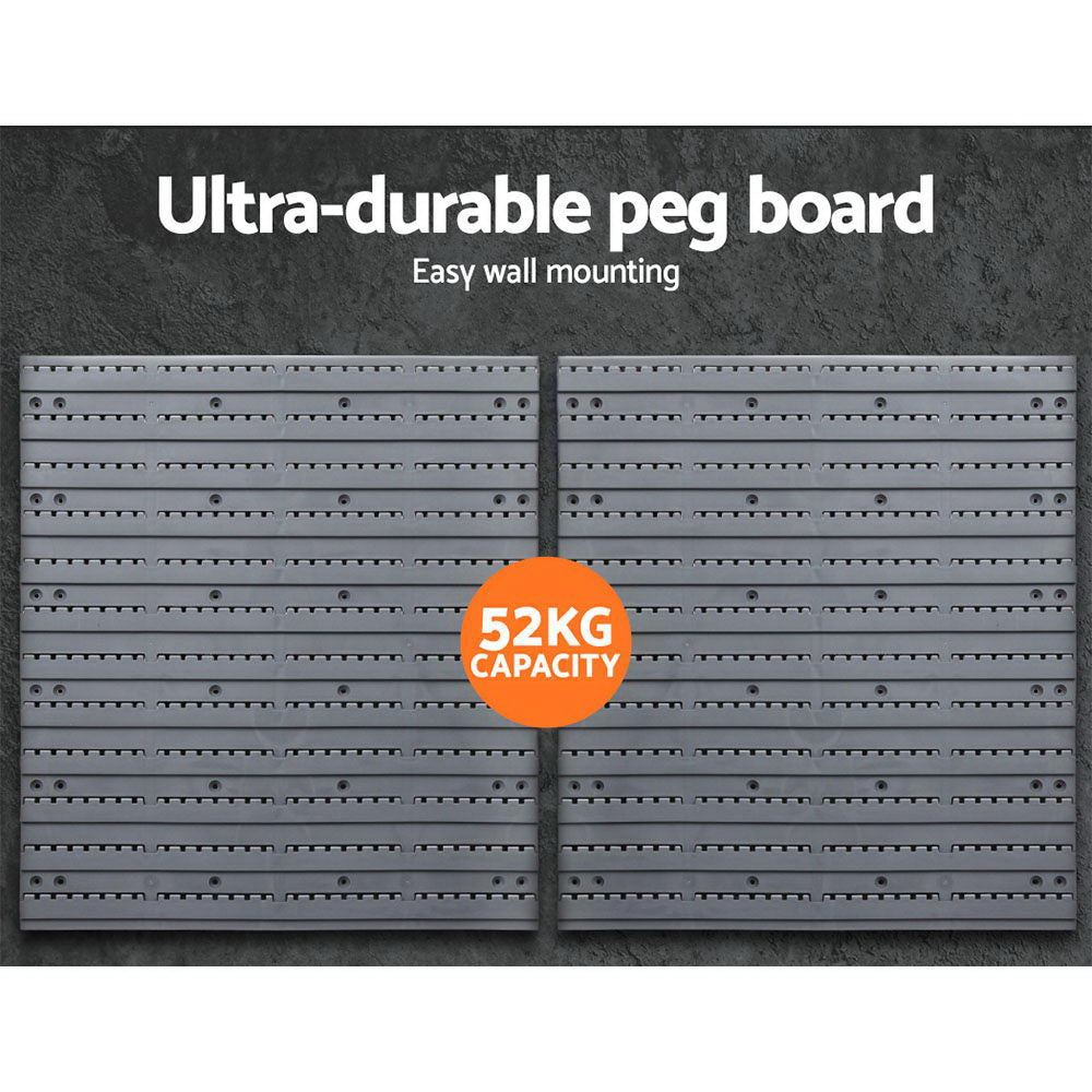 Wall Storage Racks: Giantz 44 Storage Bin Rack Wall Mounted Peg Board