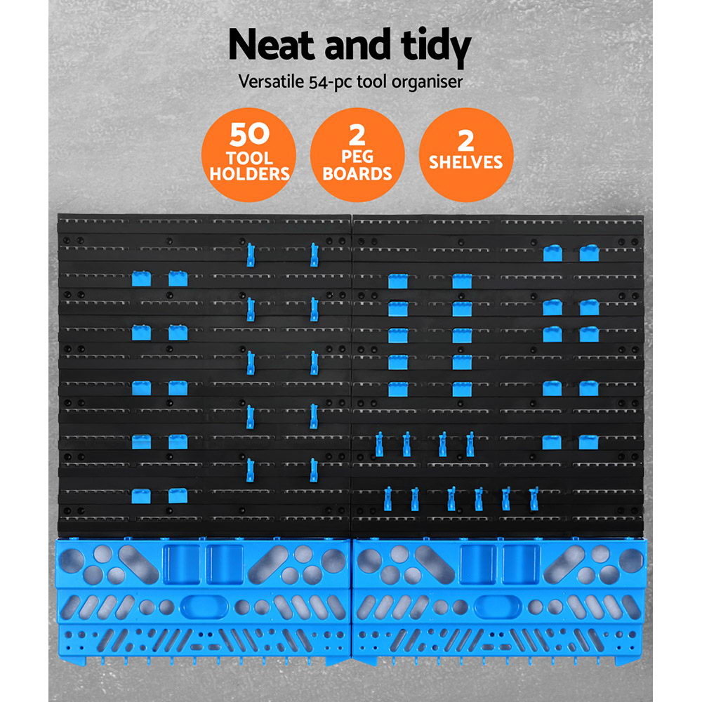 Wall Storage Racks: Giantz 54 Storage Bin Rack Wall Mounted Tools