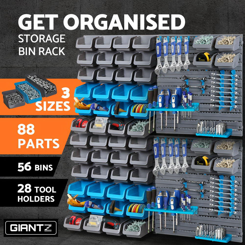 Wall Storage Racks: Giantz 88 Storage Bin Rack Wall Mounted