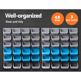 Wall Storage Racks: Giantz 48 Storage Bin Rack Wall Mounted Steel Board