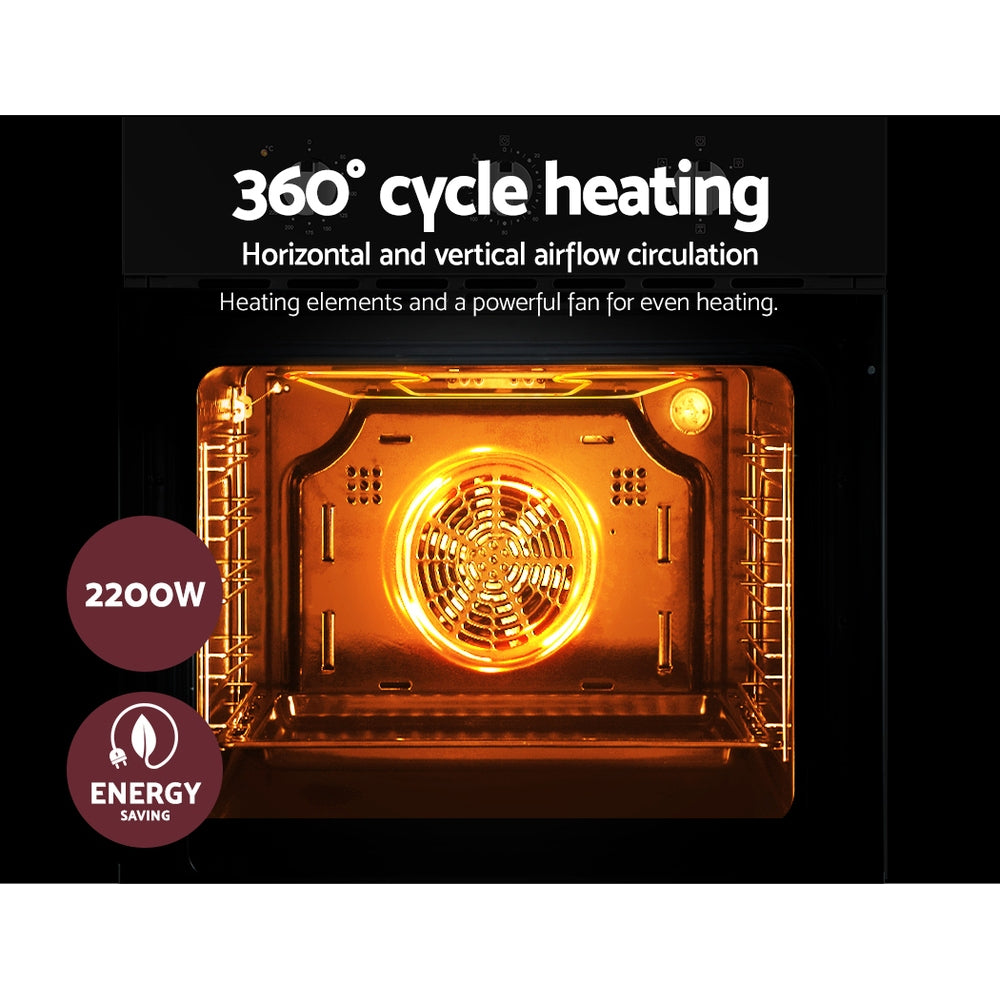 Ovens: Devanti 60cm Electric Built In Wall Oven Stainless Steel
