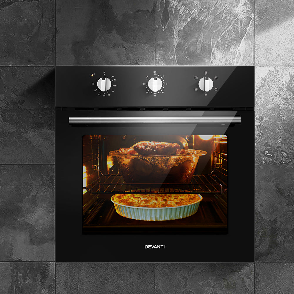 Ovens: Devanti 60cm Electric Built In Wall Oven Stainless Steel