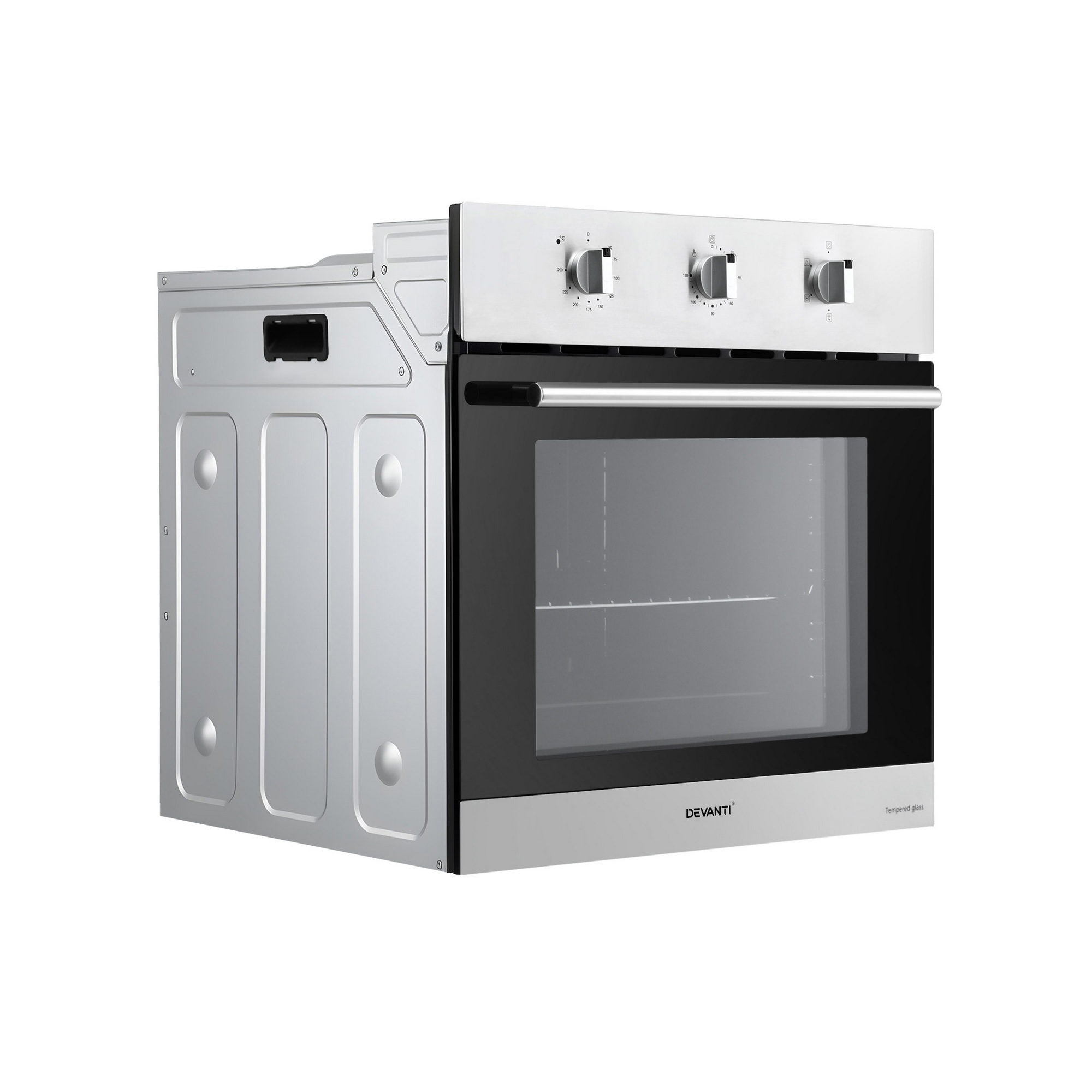 Ovens: Devanti 60cm Electric Built In Wall Oven Stainless Steel 70L Silver