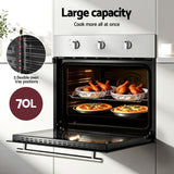 Ovens: Devanti 60cm Electric Built In Wall Oven Stainless Steel 70L Silver