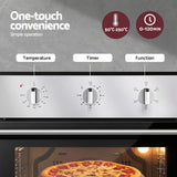 Ovens: Devanti 60cm Electric Built In Wall Oven Stainless Steel 70L Silver