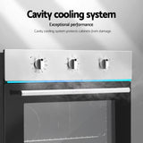 Ovens: Devanti 60cm Electric Built In Wall Oven Stainless Steel 70L Silver