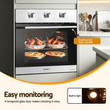 Ovens: Devanti 60cm Electric Built In Wall Oven Stainless Steel 70L Silver