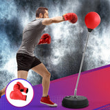 Boxing & Martial Arts: Everfit Adult Punching Bag Stand 150cm Adjustable Freestanding with Gloves and Pump