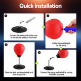 Boxing & Martial Arts: Everfit Desktop Punching Boxing Bag Stand Set with Pump Swivel Speed Balls