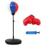 Boxing & Martial Arts: Everfit Kids Punching Bag Stand Set Adjustable 76-112cm with Gloves & Pump