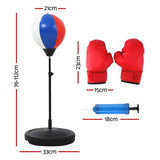 Boxing & Martial Arts: Everfit Kids Punching Bag Stand Set Adjustable 76-112cm with Gloves & Pump