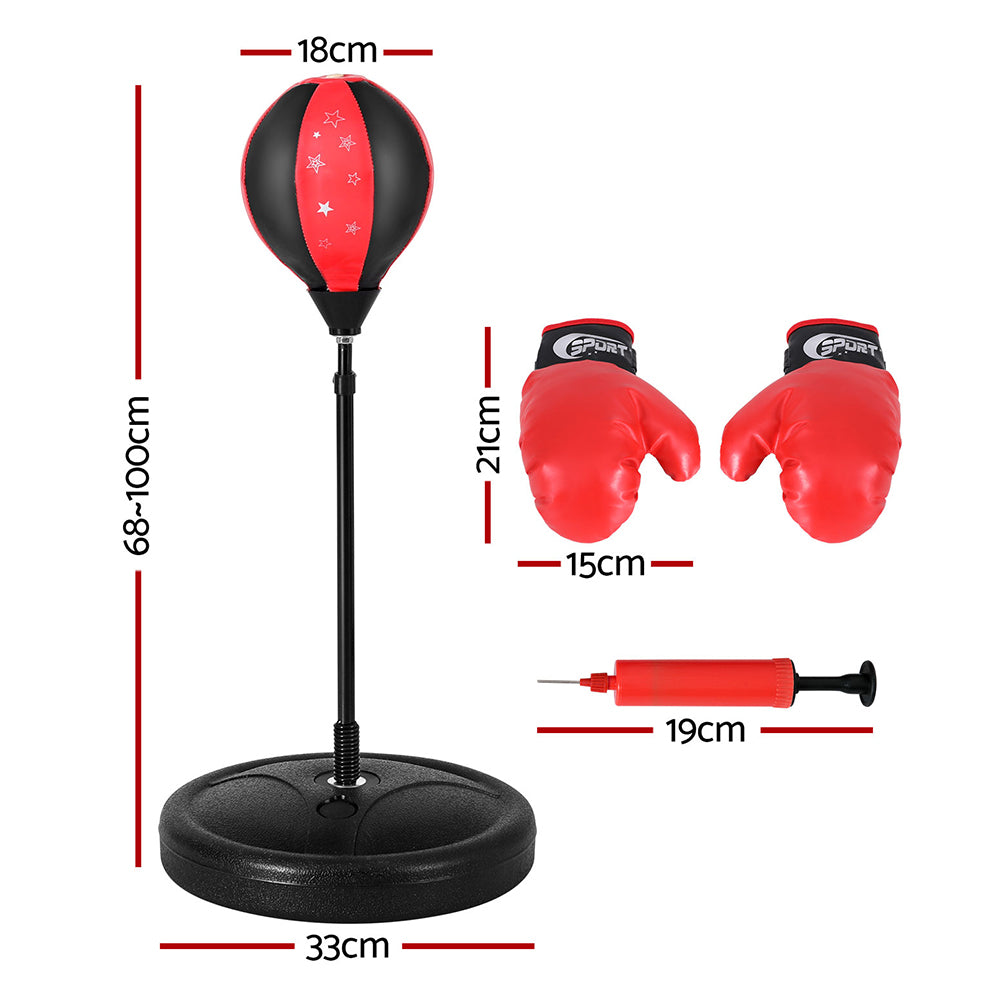 Boxing & Martial Arts: Everfit Punching Boxing Bag Stand Set Gloves with Pump Height Adjustable
