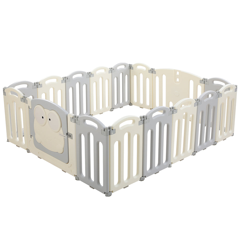 Ball Pits & Play Pens: Keezi Baby Playpen 16 Panels Foldable Toddler Fence Safety Play Activity Centre