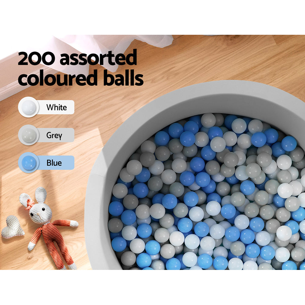 Ball Pits & Play Pens: Keezi Kids Ball Pit 90x30cm Ocean Foam Play Pool Barrier Toys Children Grey