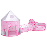 Pretend Play: Keezi Kids Playhouse Play Tent Pop Up Castle Crawl Tunnel Basketball Hoop Pink
