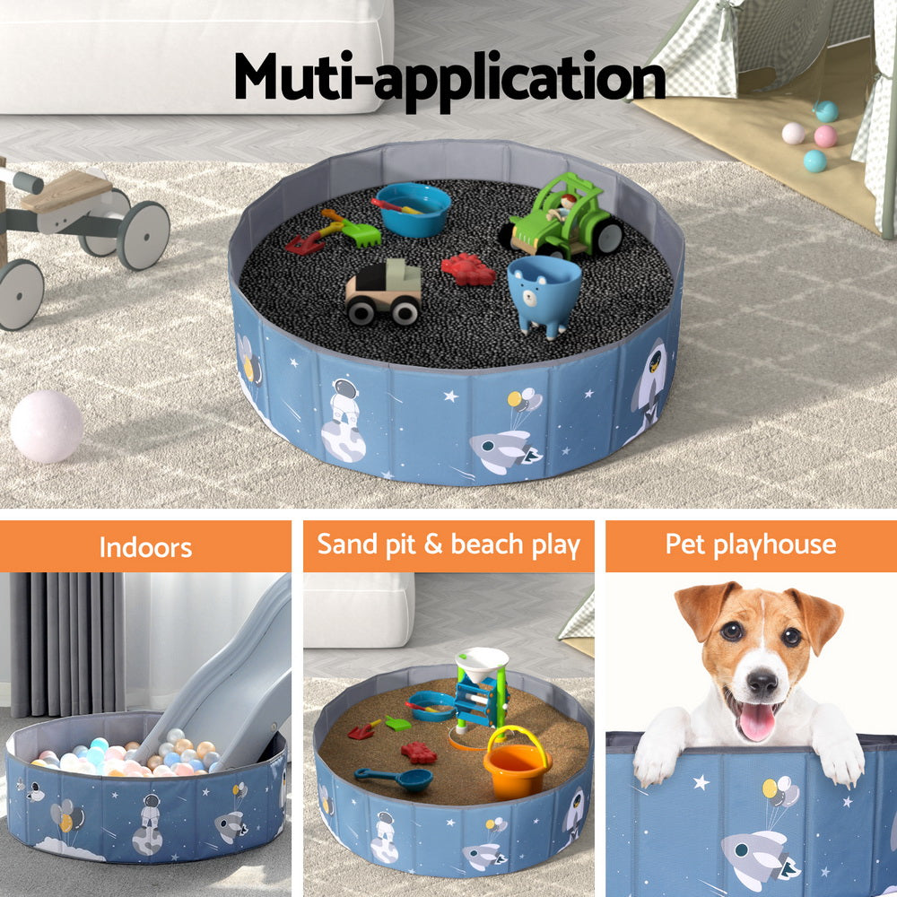 Toy Boxes: Keezi Kids Ball Pool Pit Toddler Play Foldable Child Playhouse Storage Bag Blue