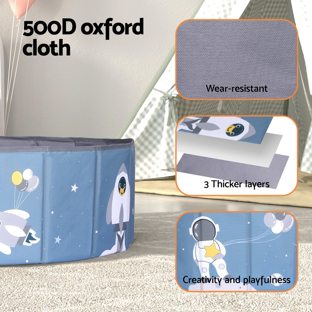 Toy Boxes: Keezi Kids Ball Pool Pit Toddler Play Foldable Child Playhouse Storage Bag Blue