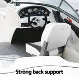 Boating Accessories: Seamanship 2X Folding Boat Seats with 2X Adjustable Pedestals 3446cm Marine Swivel Low Back 13cm Padding Charcoal