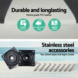Boating Accessories: Seamanship 2X Folding Boat Seats with 2X Adjustable Pedestals 5575cm Marine Swivel Low Back 13cm Padding Charcoal