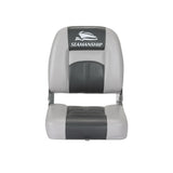 Boating Accessories: Seamanship 2X Folding Boat Seats Marine Swivel Low Back 10cm Padding Charcoal