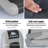 Boating Accessories: Seamanship 2X Folding Boat Seats Marine Swivel Low Back 10cm Padding Charcoal