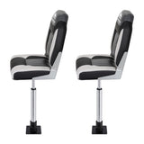 Boating Accessories: Seamanship 2X Folding Boat Seats with 2X Adjustable Pedestals 5575cm Marine Seat Swivel High Back 12cm Padding Black