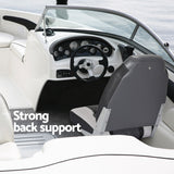 Boating Accessories: Seamanship 2X Folding Boat Seats with 2X Adjustable Pedestals 5575cm Marine Seat Swivel High Back 12cm Padding Black