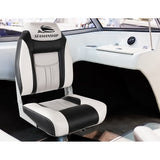 Boating Accessories: Seamanship 2X Folding Boat Seats Marine Seat Swivel High Back 12cm Padding Grey