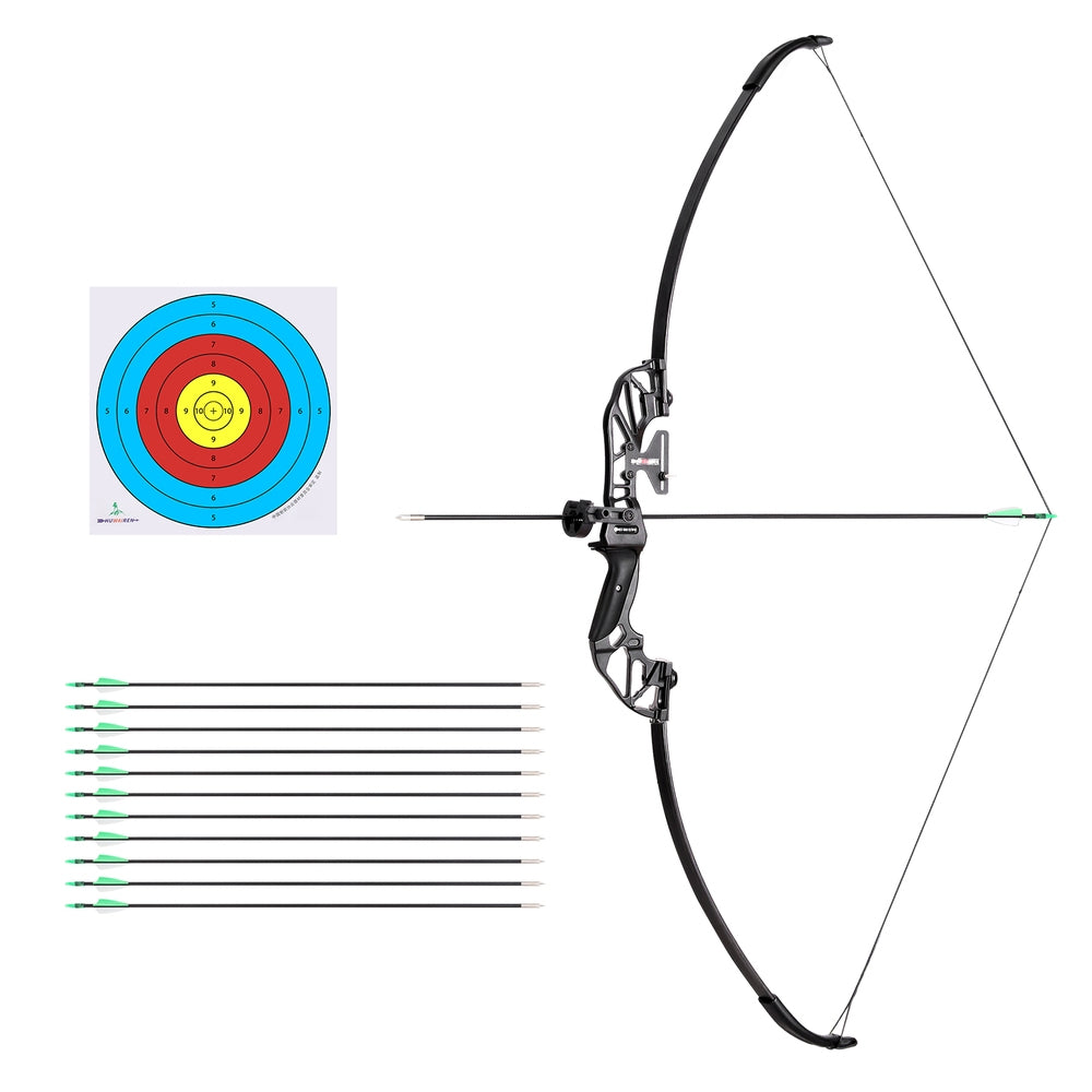Outdoor Play Equipment: Everfit 55lbs Bow Arrow Set Recurve Takedown Archery Hunting for Beginner Green