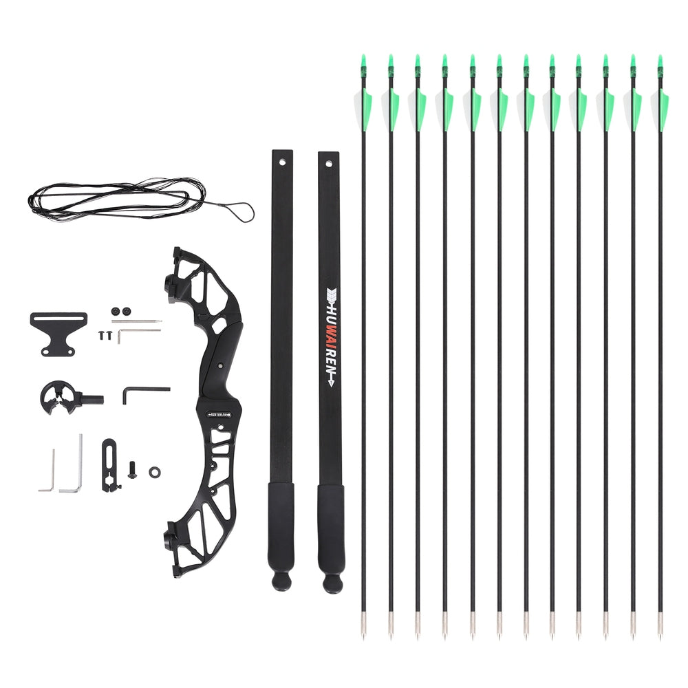 Outdoor Play Equipment: Everfit 55lbs Bow Arrow Set Recurve Takedown Archery Hunting for Beginner Green