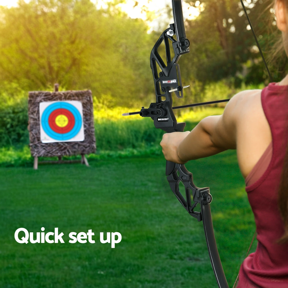 Outdoor Play Equipment: Everfit 55lbs Bow Arrow Set Recurve Takedown Archery Hunting for Beginner Green