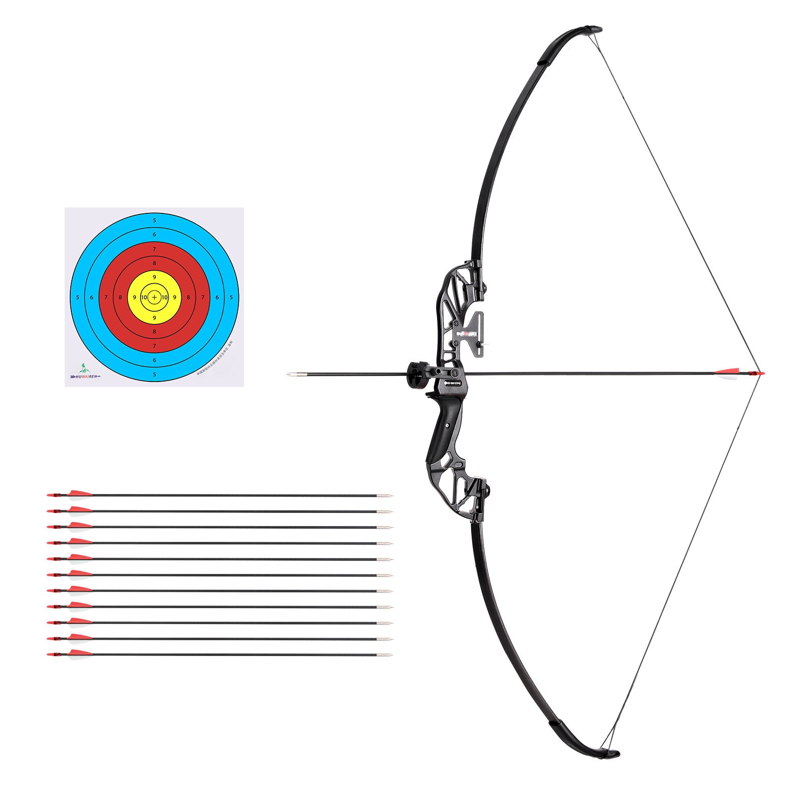 Outdoor Play Equipment: Everfit 55lbs Bow Arrow Set Recurve Takedown Archery Hunting for Beginner Red