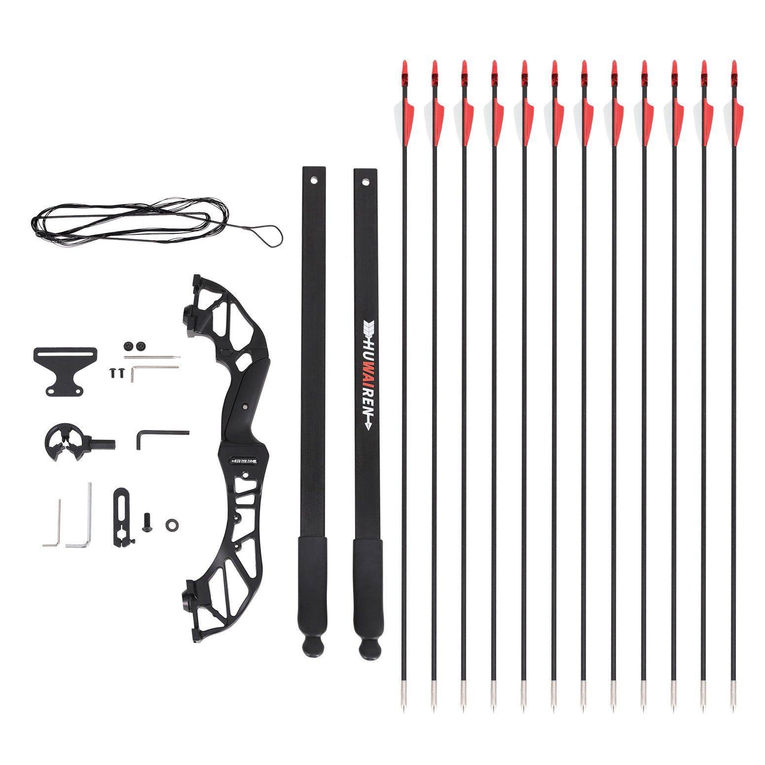 Outdoor Play Equipment: Everfit 55lbs Bow Arrow Set Recurve Takedown Archery Hunting for Beginner Red