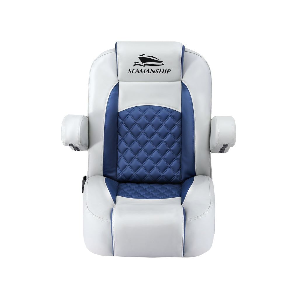 Boating Accessories: Seamanship Reclining Captain Boat Seat 90°-155° Recline, 19cm Thick Cushion