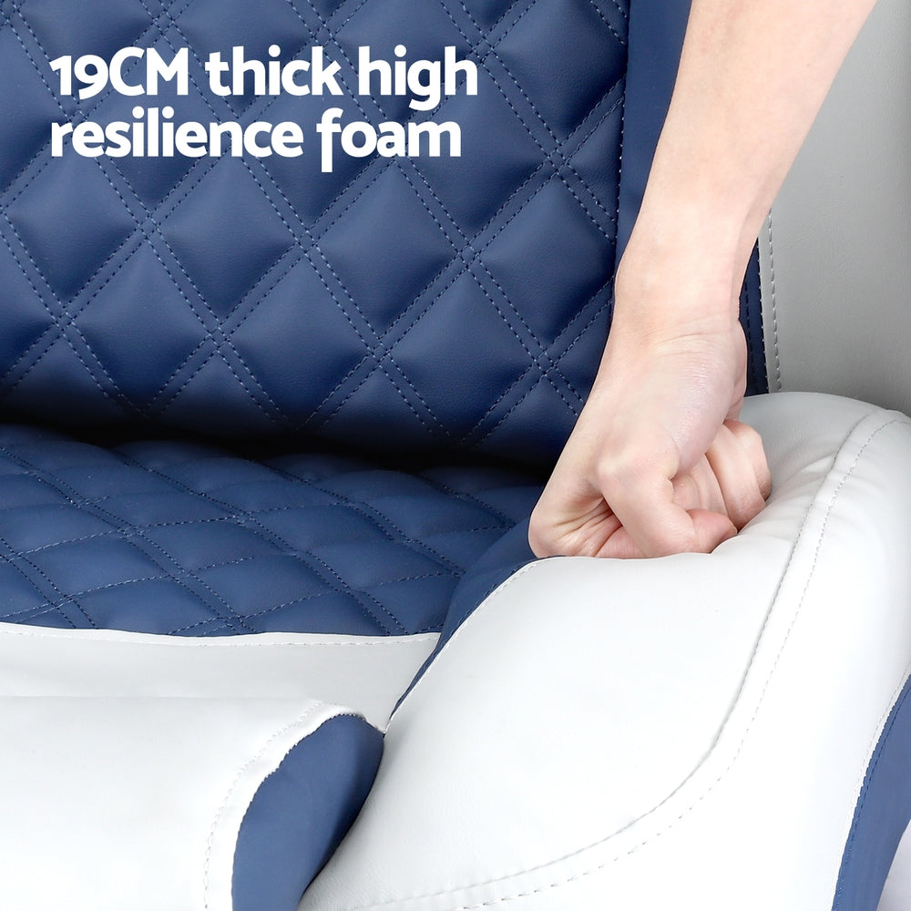 Boating Accessories: Seamanship Reclining Captain Boat Seat 90°-155° Recline, 19cm Thick Cushion
