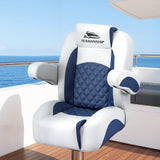 Boating Accessories: Seamanship Reclining Captain Boat Seat 90°-155° Recline, 19cm Thick Cushion