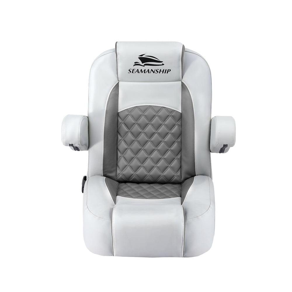 Boating Accessories: Seamanship Reclining Captain Boat Seat 90°-155° Recline, 19cm Thick Cushion