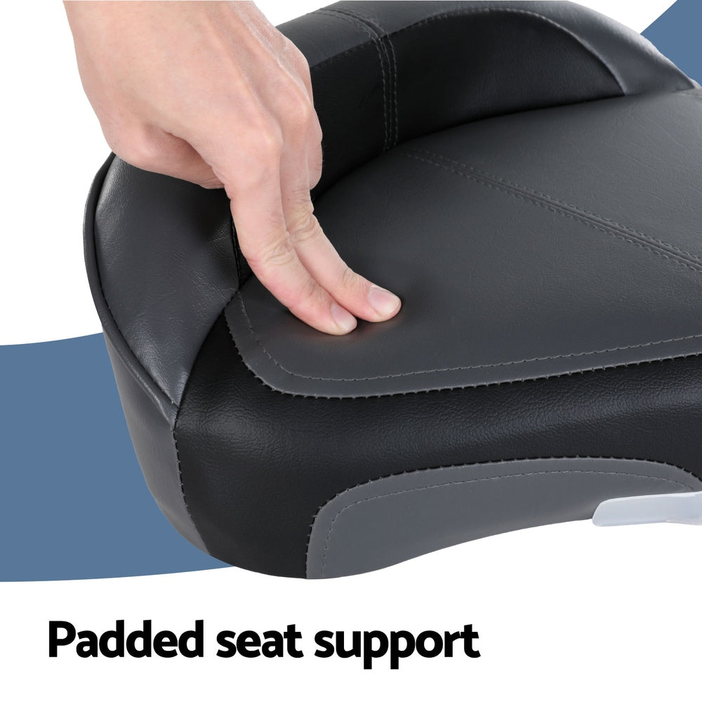 Boating Accessories: Seamanship Stand Up Lean Boat Seats Casting Fishing Seat Swivel 8cm Padding Grey