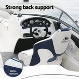 Seamanship Captain Bucket Boat Seat Flip Up Bolster Swivel 15cm Padding Blue