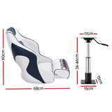 Boating Accessories: Seamanship Captain Bucket Boat Seats Flip Up Bolster Swivel 15cm Padding with Adjustable Pedestals 3446cm Blue