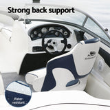 Boating Accessories: Seamanship Captain Bucket Boat Seats Flip Up Bolster Swivel 15cm Padding with Adjustable Pedestals 5575cm Blue