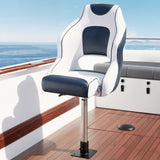 Boating Accessories: Seamanship Captain Bucket Boat Seats Flip Up Bolster Swivel 15cm Padding with Adjustable Pedestals 5575cm Blue