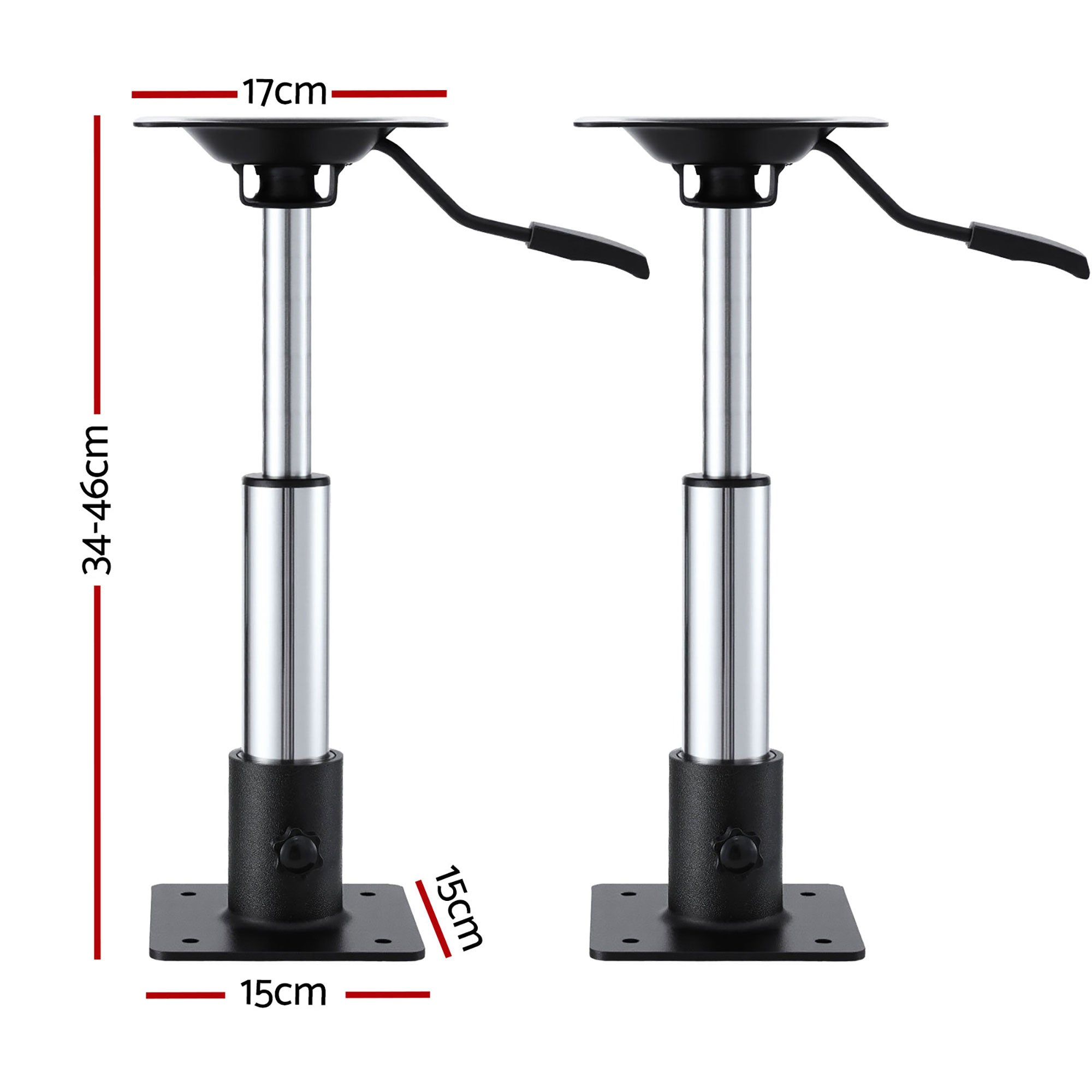 Boating Accessories: Seamanship Boat Seat Pedestal 3446cm Adjustable Gas Lift 360 Degrees Swivel 2 Pack