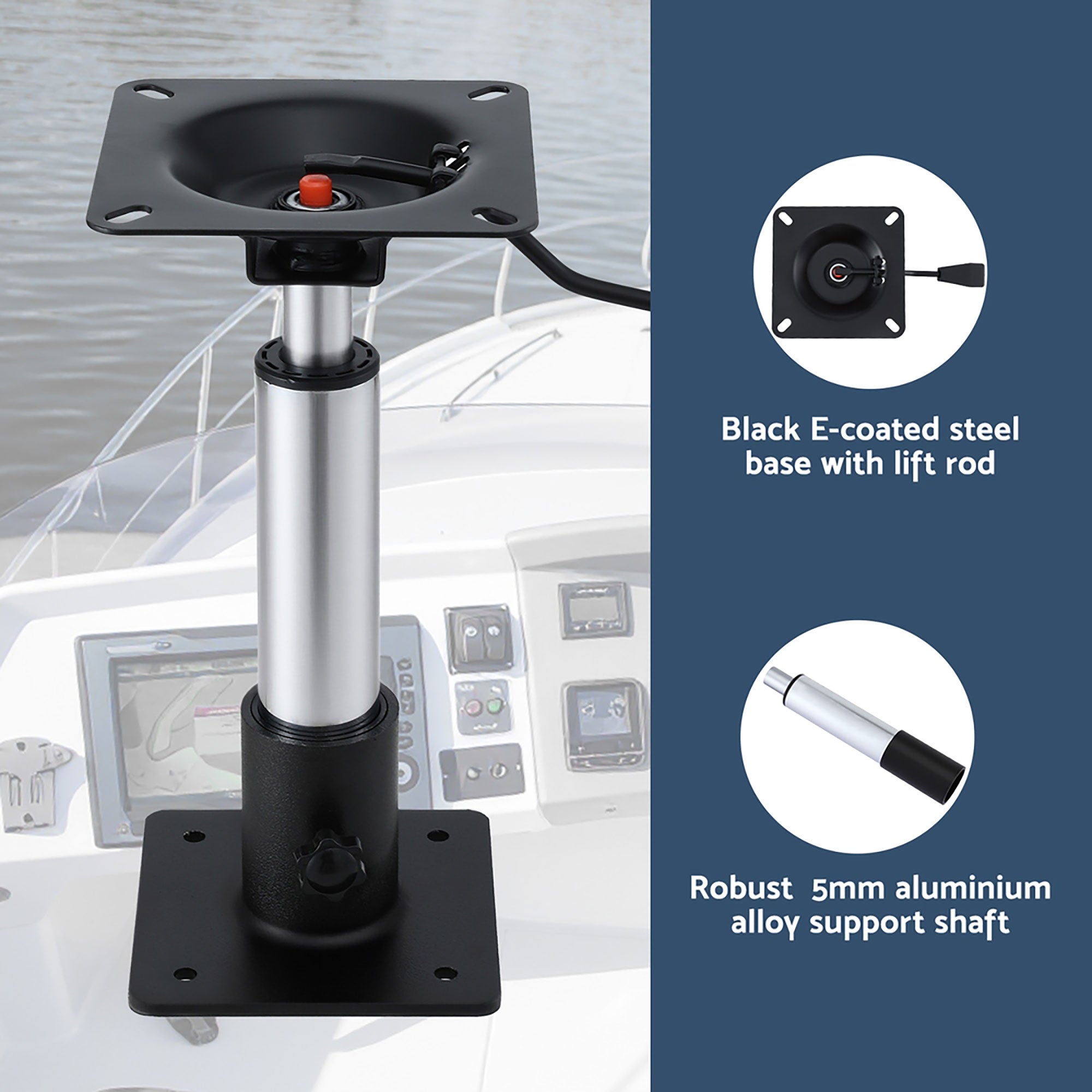 Boating Accessories: Seamanship Boat Seat Pedestal 3446cm Adjustable Gas Lift 360 Degrees Swivel 2 Pack