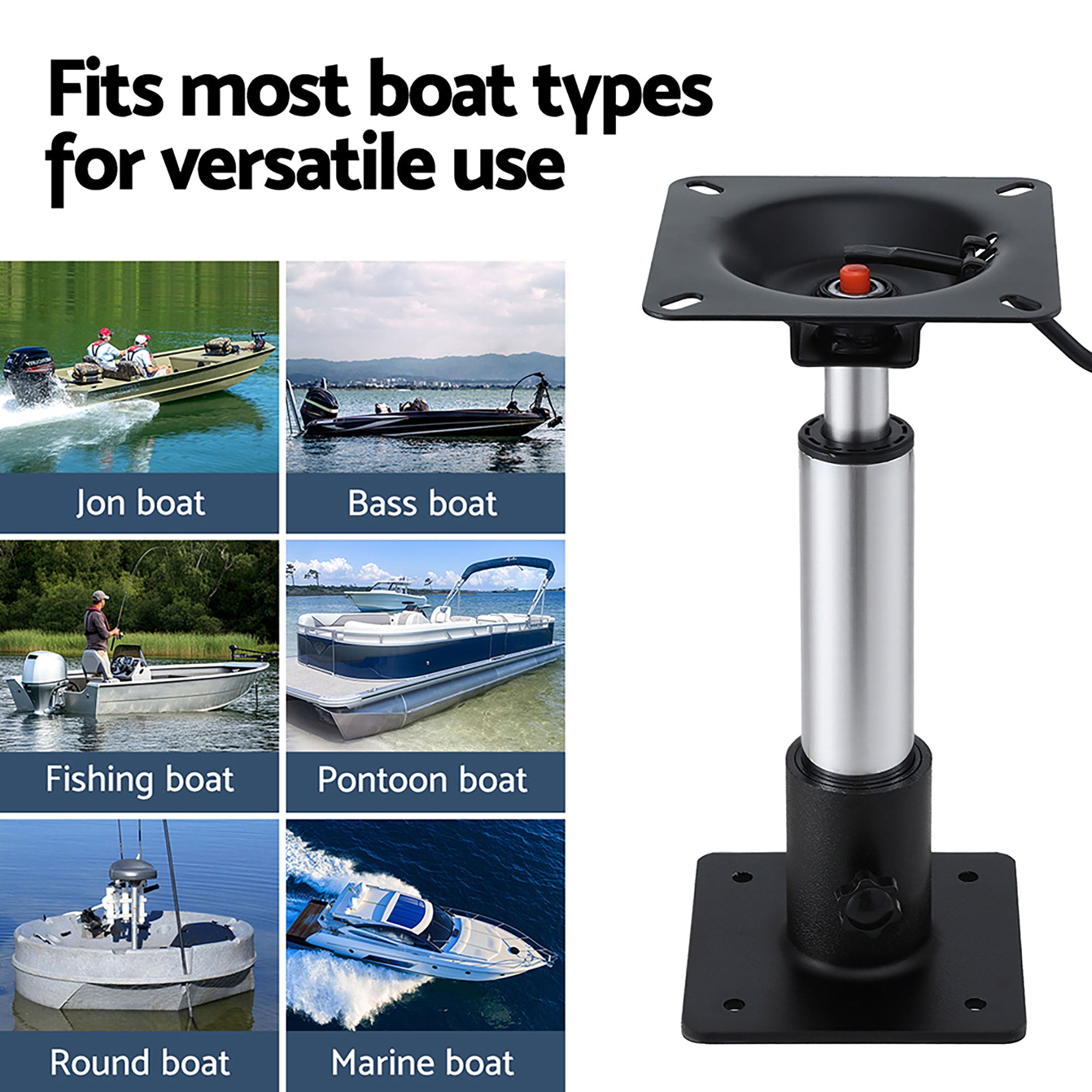 Boating Accessories: Seamanship Boat Seat Pedestal 3446cm Adjustable Gas Lift 360 Degrees Swivel 2 Pack