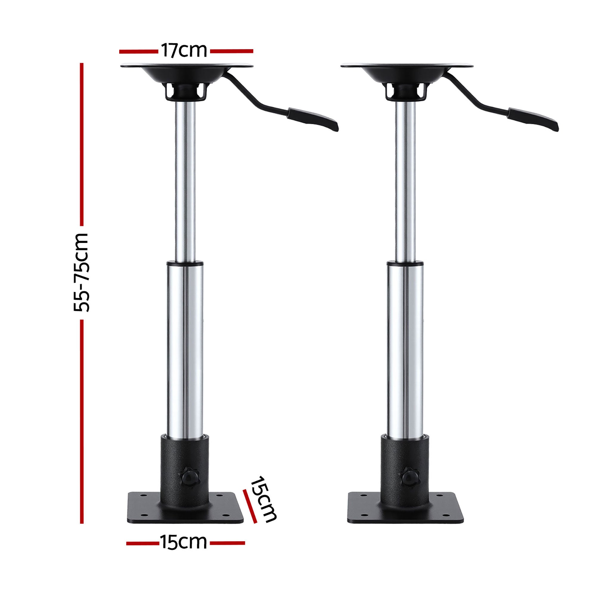 Boating Accessories: Seamanship Boat Seat Pedestal 5575cm Adjustable Gas Lift 360 Degrees Swivel 2 Pack
