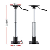Boating Accessories: Seamanship Boat Seat Pedestal 5575cm Adjustable Gas Lift 360 Degrees Swivel 2 Pack