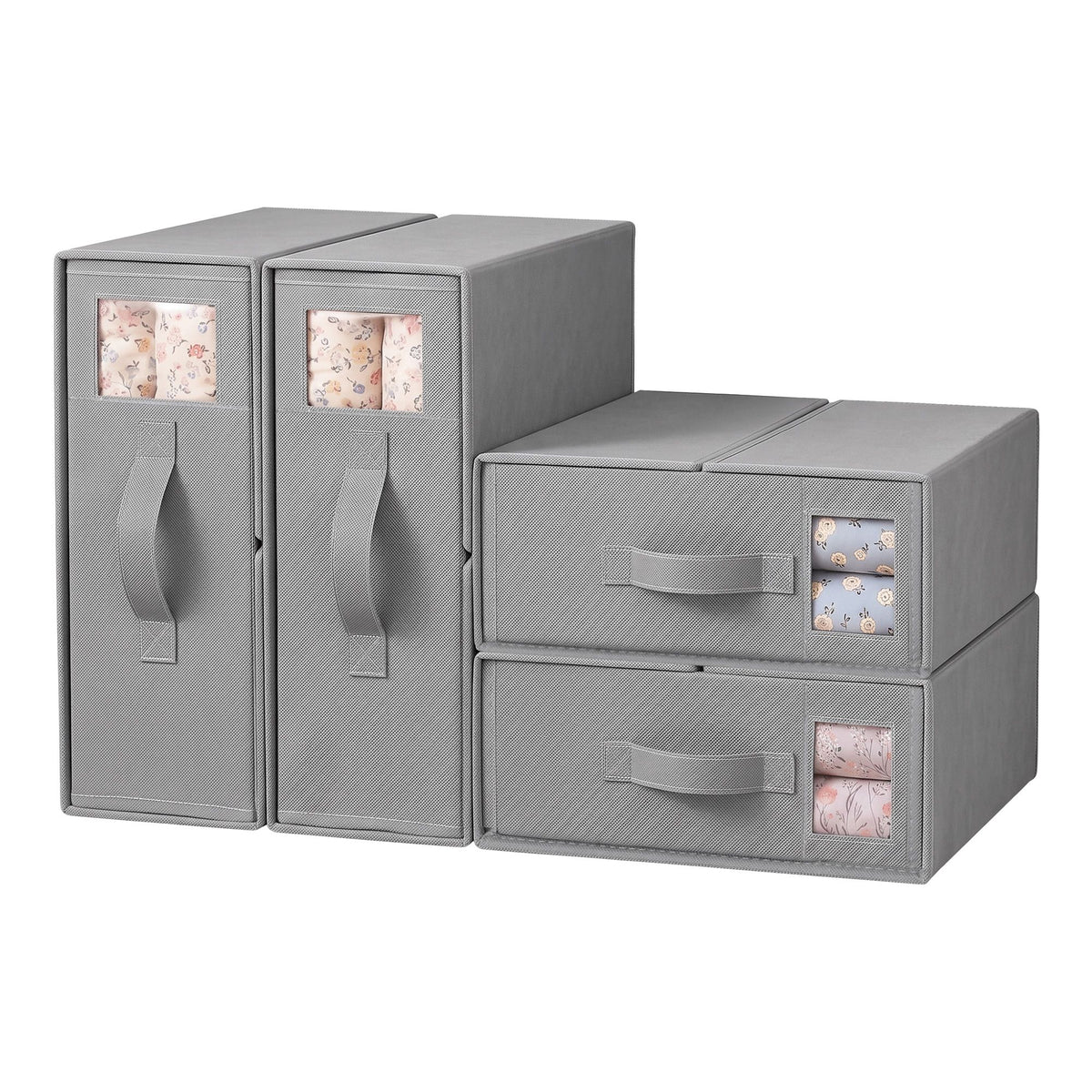 Artiss Bed Sheet Organisers Box Set 4Pcs Storage King Size, Grey