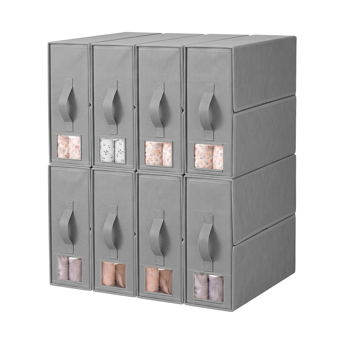 Artiss Bed Sheet Organisers Box Set 8Pcs Storage King Size, Grey