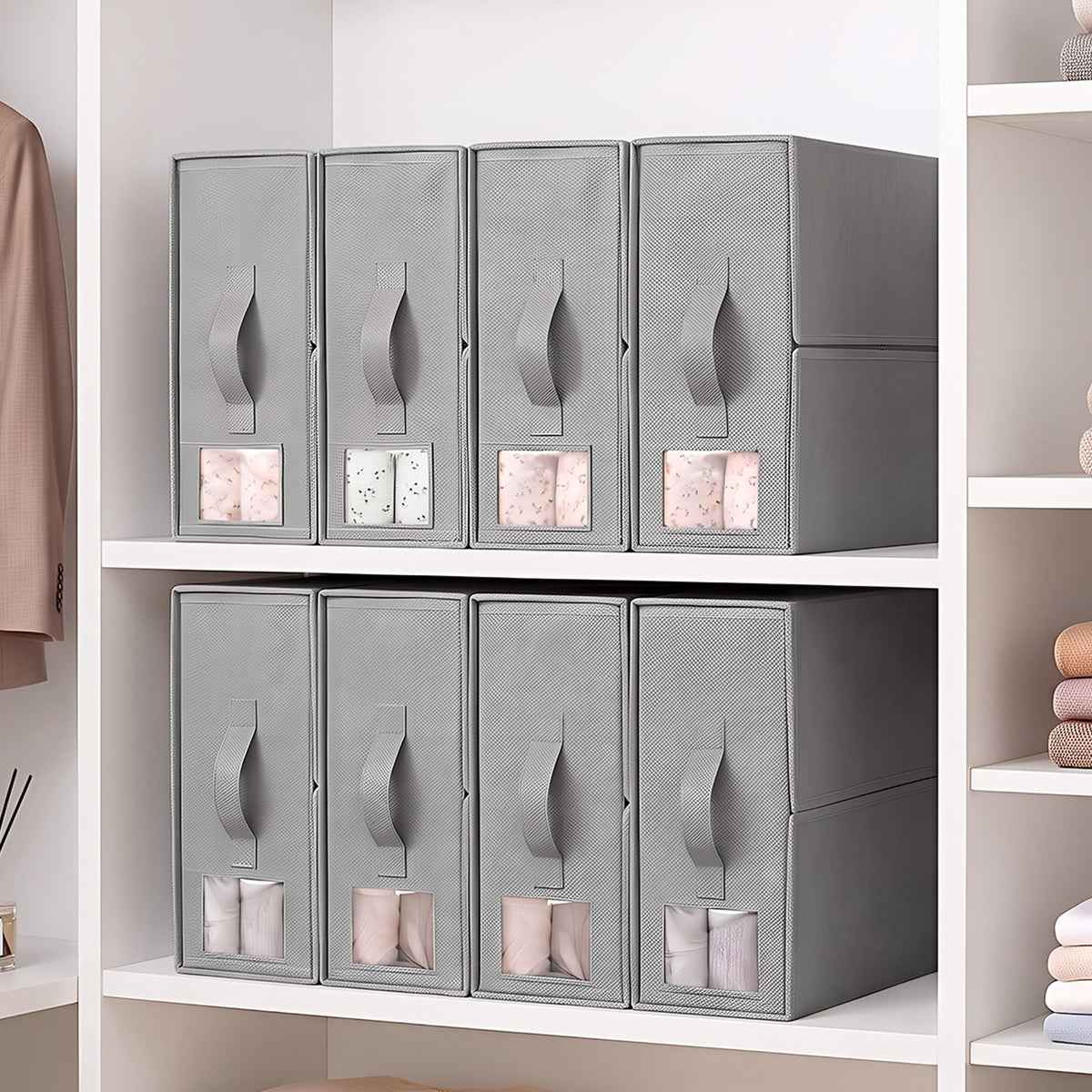 Artiss Bed Sheet Organisers Box Set 8Pcs Storage King Size, Grey